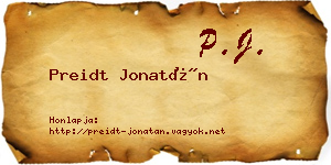 Preidt Jonatán névjegykártya